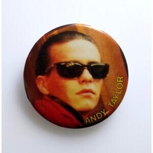 Duran Duran Andy Taylor Vintage 1980's Badge Button Pin Pop Rock New Wave Band